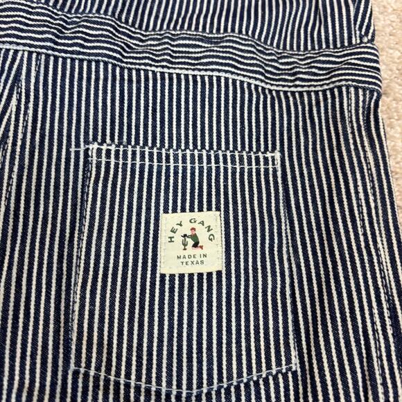 Hey Gang Striped Engineer Short Sleeve Jumpsuit Coveralls Youth Kids 8/9 - Picture 4 of 11